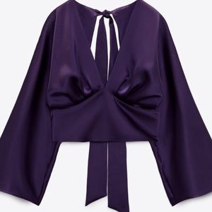 Zara satin effect shirt 💜